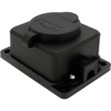 Колодка для удлинителя PIPO 1 розетка 16А Black (PP/SP-1/44/16B)