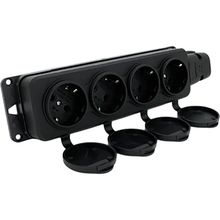 Колодка для подовжувача PIPO 4 розетки 16А Black (PP/SP-4/44/16B)