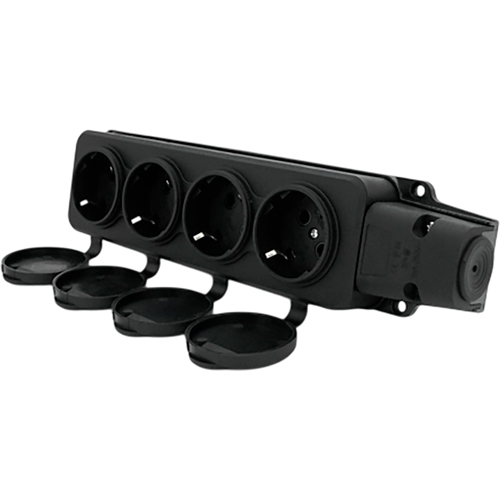 Колодка для подовжувача PIPO 4 розетки 16А Black (PP/SP-4/44/16B) Максимальна сила струму 16