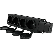 Колодка для подовжувача PIPO 4 розетки 16А Black (PP/SP-4/44/16B)