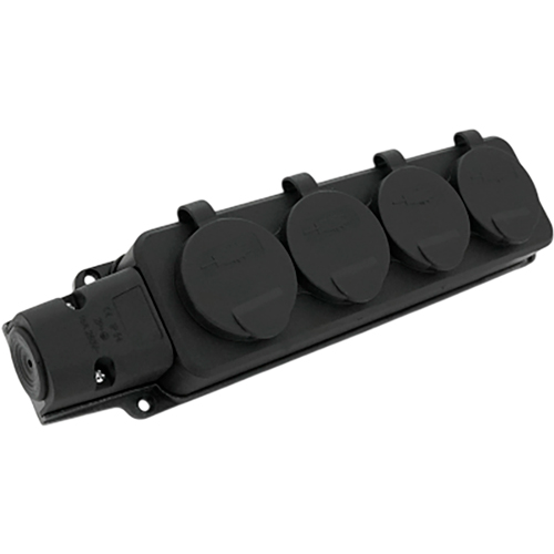 Колодка для подовжувача PIPO 4 розетки 16А Black (PP/SP-4/44/16B) Тип розеток євророзетка із заземленням (Тип F)
