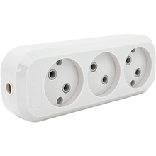 Колодка для удлинителя VOLTRONIC TMBR-3W 3 розетки 10А White (TM-KUBZ/3)