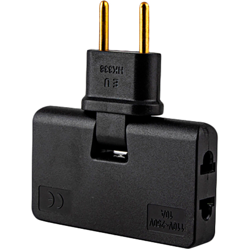 Разветвитель VOLTRONIC 3 розетки 10А Black (HK338B)