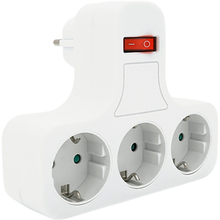 Розгалужувач VOLTRONIC SQ-GZBK-01/03Q 3 розетки 16A White