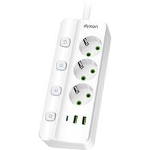 Сетевой фильтр DYXON PRO-1096 3 розетки 5м 2USB-A/1USB-C (PD) White (DXN-1096-5M-3-W)