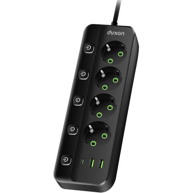 Сетевой фильтр DYXON PRO-1097 4 розетки 5м 2USB-A/1USB-C (PD) Black (DXN-1097-5M-4-B) Сетевой фильтр DYXON PRO-1097 4 розетки 5м 2USB-A/1USB-C (PD) Black (DXN-1097-5M-4-B)