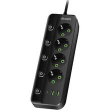 Сетевой фильтр DYXON PRO-1097 4 розетки 5м 2USB-A/1USB-C (PD) Black (DXN-1097-5M-4-B)
