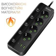 Сетевой фильтр DYXON PRO-1097 4 розетки 5м 2USB-A/1USB-C (PD) Black (DXN-1097-5M-4-B)