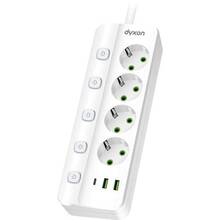 Сетевой фильтр DYXON PRO-1097 4 розетки 5м 2USB-A/1USB-C (PD) White (DXN-1097-5M-4-W)
