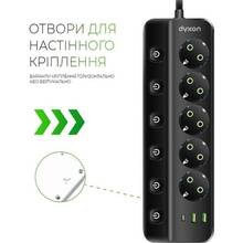 Сетевой фильтр DYXON PRO-1098 5 розеток 5м 2USB-A/1USB-C (PD) Black (DXN-1098-5M-5-B)
