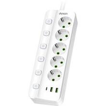 Мережевий фільтр DYXON PRO-1098 5 розеток 5м 2USB-A/1USB-C (PD) White (DXN-1098-5M-5-W)