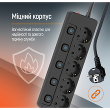 Сетевой фильтр COLORWAY CW-PSEA55SBK Black