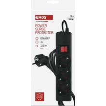 Мережевий фільтр EMOS P54214 3 розетки 1.5м 10А 3x1.5мм2 Black