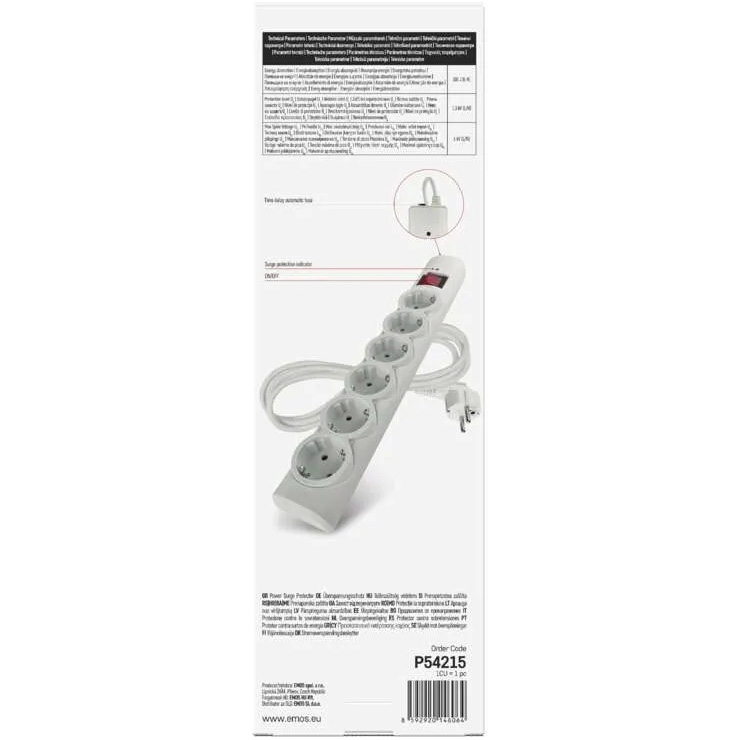 Покупка Сетевой фильтр EMOS P54215 6 розеток 1.5м 10А 3x1.5мм2 White