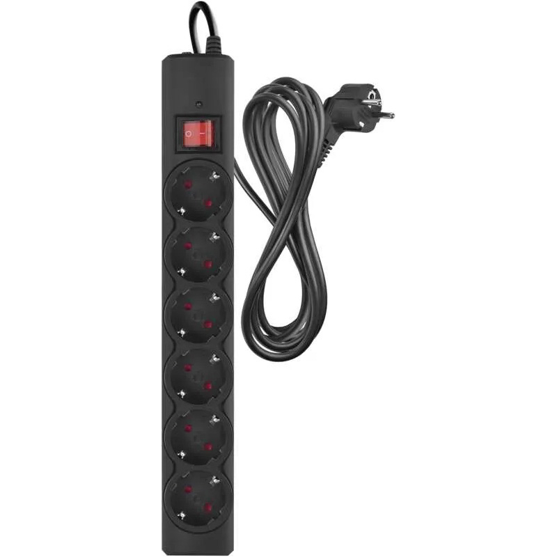 Сетевой фильтр EMOS P54219 6 розеток 3м 10А 3x1.5мм2 Black
