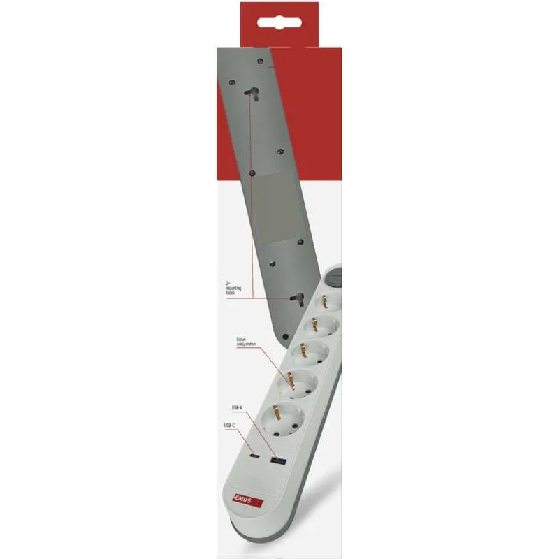 В интернет магазине Сетевой фильтр EMOS P1523FC 5 розеток 3 м 16А 3x1.5мм2 White/Grey (P1523FC)