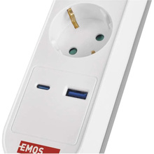 Сетевой фильтр EMOS P1523FC 5 розеток 3 м 16А 3x1.5мм2 White/Grey (P1523FC)