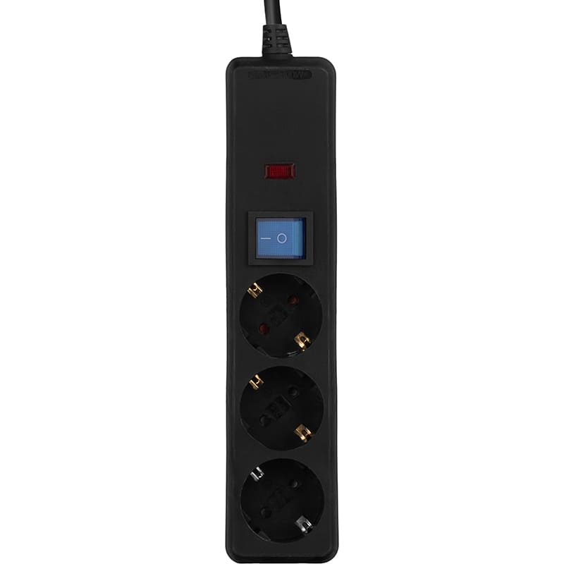 Удлинитель 2E 3 розетки 3м 10А 1мм Black (2E-U03C14M1BK) Максимальная сила тока 10