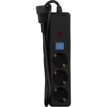 Удлинитель 2E 3 розетки 3м 10А 1мм Black (2E-U03C14M1BK)