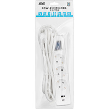 Мережевий фільтр 2E 2 розетки 3м 16А 3x1.5мм2 White (2E-SP315M3USBWH)