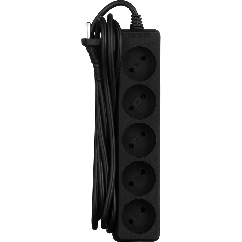 Удлинитель 2E 5 розеток 3м 10A 3×1мм2 Black (2E-U05M3BK)