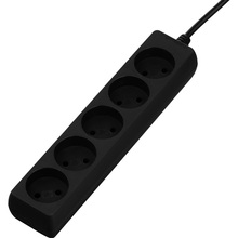 Удлинитель 2E 5 розеток 3м 10A 3×1мм2 Black (2E-U05M3BK)