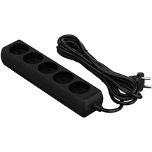 Удлинитель 2E 5 розеток 3м 10A 3×1мм2 Black (2E-U05M3BK)