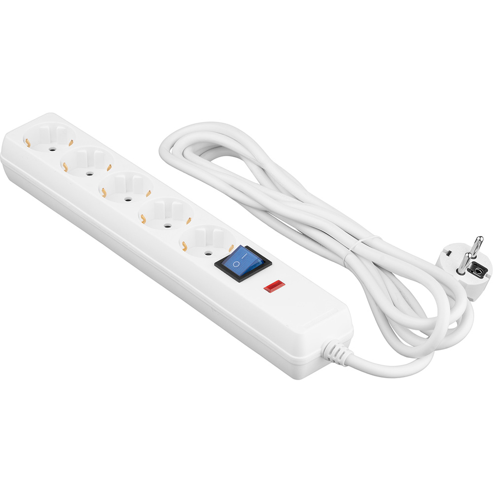 Сетевой фильтр 2E 5 розеток 3м 16А 3x1.5мм2 White (2E-SP515OSM3WH) Тип розеток евророзетка с заземлением (Тип F)