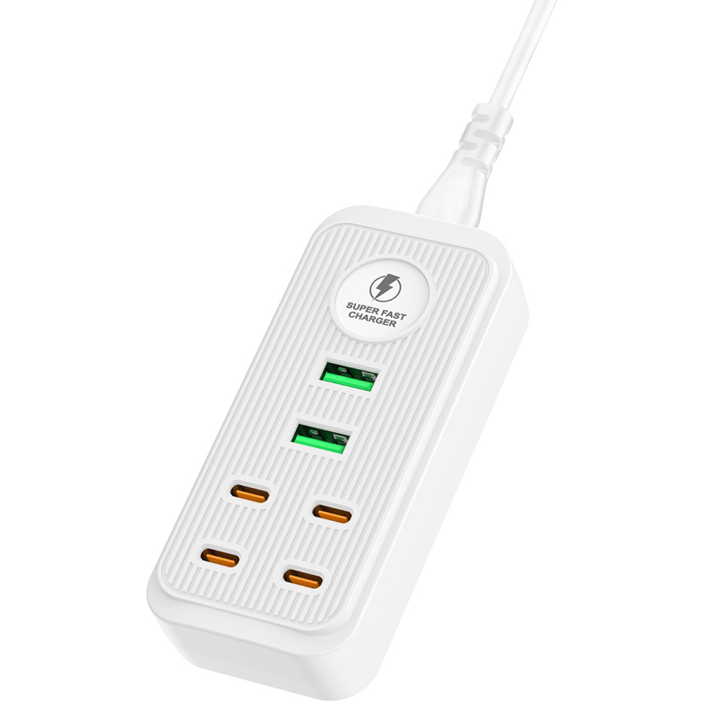 Сетевой фильтр DYXON C02 4 x USB-C 2 x USB-A  2 м White (DXN-C02-2M-W)