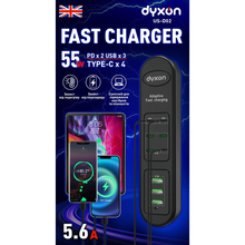 Сетевой фильтр DYXON US-D02 6 x USB-C 3 x USB-A 55W 2 м Black (DXN-USD02-55W-2M-B)