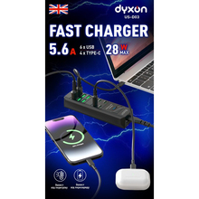 Сетевой фильтр DYXON US-D03 4 x USB-C 6 x USB-A 28W 2м Black (DXN-USD03-28W-2M-B)