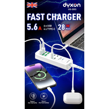 Сетевой фильтр DYXON US-D03 4 x USB-C 6 x USB-A 28W 2м White (DXN-USD03-28W-2M-W)