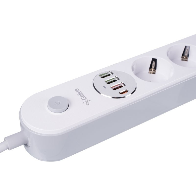 Фото Сетевой фильтр GELIUS Pro G-Power 4 розетки + 4xUSB 2м 10А White (GP-PS-001)