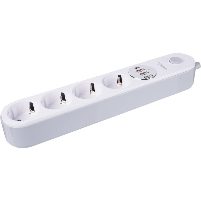 Сетевой фильтр GELIUS Pro G-Power 4 розетки + 4xUSB 2м 10А White (GP-PS-001) Тип розеток евророзетка с заземлением (Тип F)