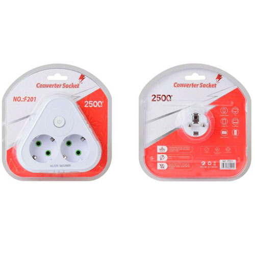 Розгалужувач VOLTRONIC 2 розетки 10A (F201-White) Тип розгалужувач