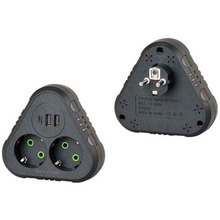 Розгалужувач VOLTRONIC 2 розетки 10А (F203-Black)