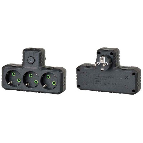 Разветвитель VOLTRONIC 3 розетки 10A (F301-Black)