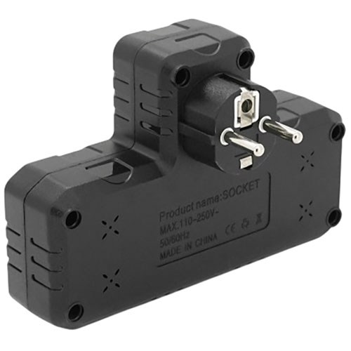 Розгалужувач VOLTRONIC 2 розетки 10A (F303-Black) Тип розгалужувач