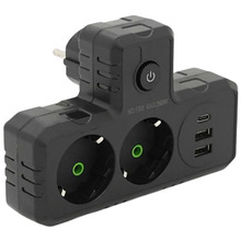 Розгалужувач VOLTRONIC 2 розетки 10A (F303-Black)