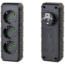 Розгалужувач VOLTRONIC 3 розетки 10A (F101-Black)