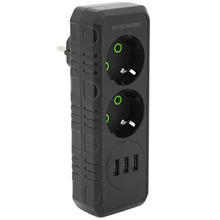 Розгалужувач VOLTRONIC 2 розетки 10A (F102-Black)