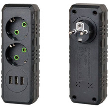 Разветвитель VOLTRONIC 2 розетки 10A (F102-Black)