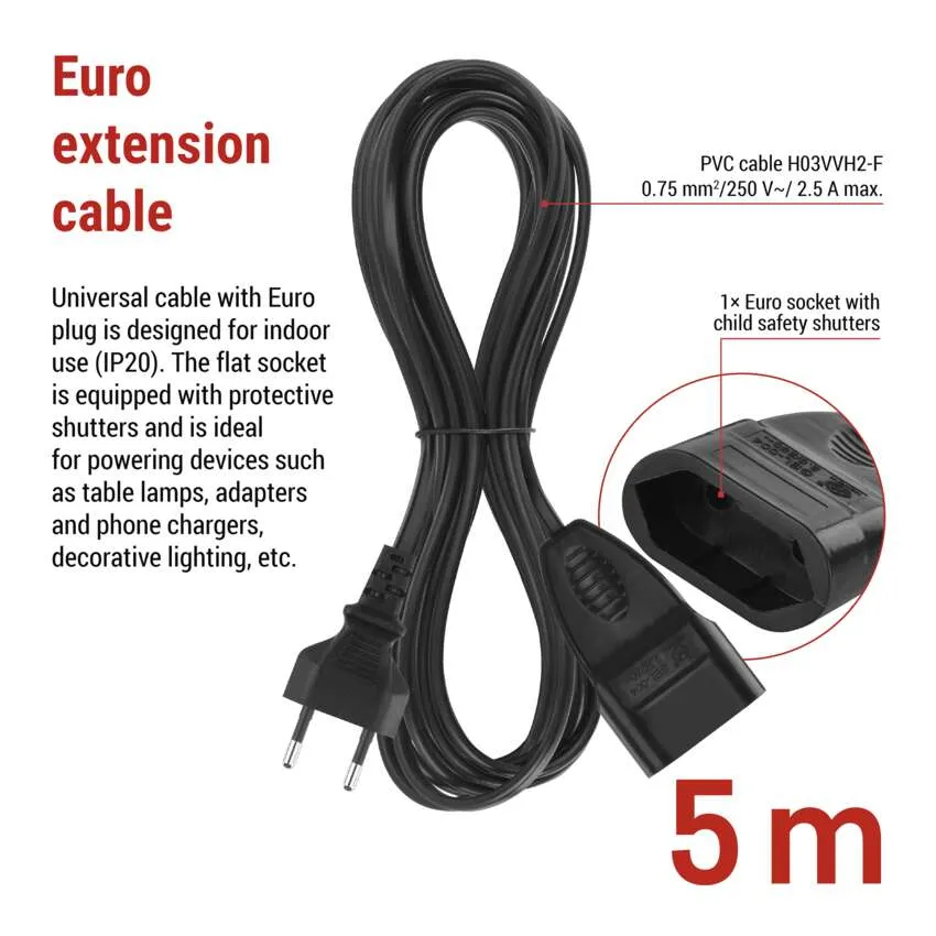 Внешний вид Удлинитель EMOS 1 розеткa 5 м (PC01305)
