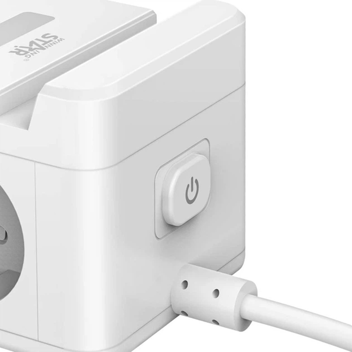 Мережевий фільтр WINNINGSTAR 2 розетки 3 USB-A 2м 10A 2500W White (WNNGS-ST-1002-2M-WH) Максимальна сила струму 10