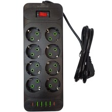 Сетевой фильтр XOKO SP-8-4-2 (F34U) 8 розеток 2 м 10А Black (XK-SP-8-4-2-BK)