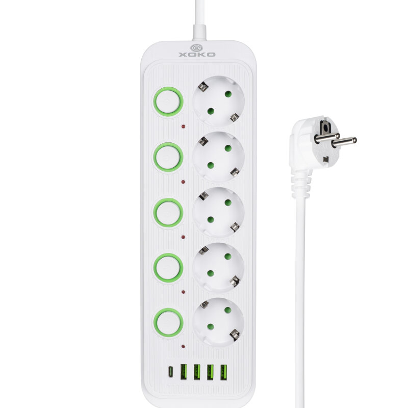 Сетевой фильтр XOKO SP-5-2-1 5 розеток 2 м white (XK-SP-5-2-1-WH)