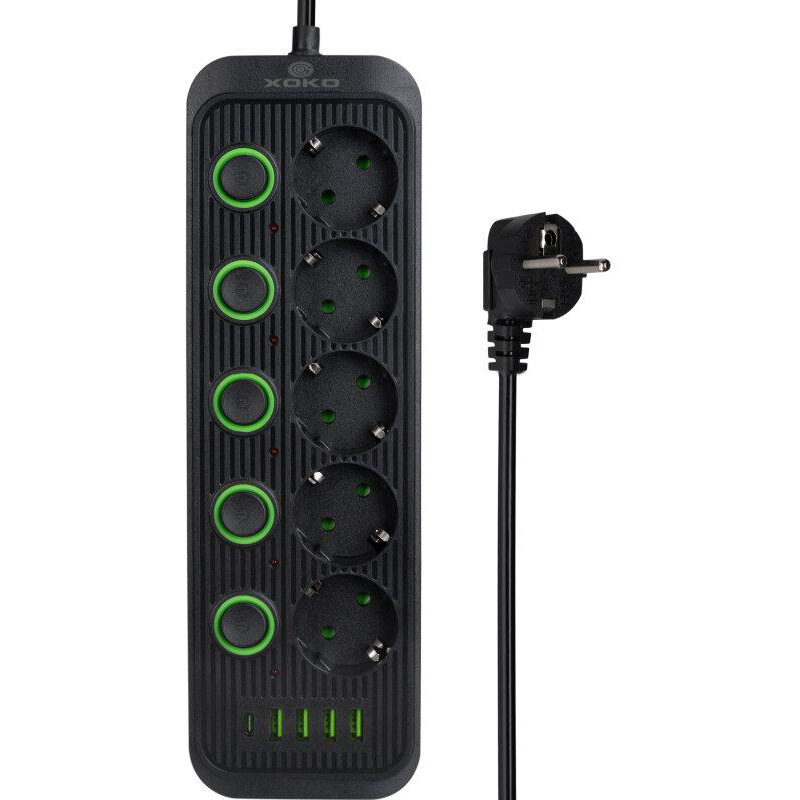 Сетевой фильтр XOKO SP-5-2-1 5 розеток 2 м black (XK-SP-5-2-1-BK)