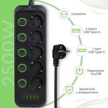 Сетевой фильтр XOKO SP-5-2-1 5 розеток 2 м black (XK-SP-5-2-1-BK)