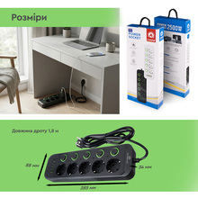 Сетевой фильтр XOKO SP-5-2-1 5 розеток 2 м black (XK-SP-5-2-1-BK)