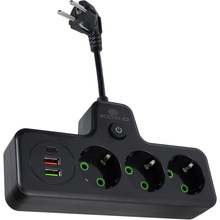 Сетевой фильтр XOKO SPW-3-2-1 3 розетки 10 см black (XK-SPW-3-2-1-BK)